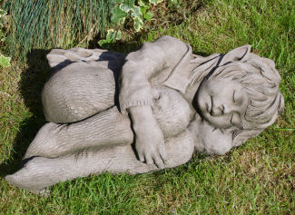 Faye sleeping fairy sculpture statue for the garden